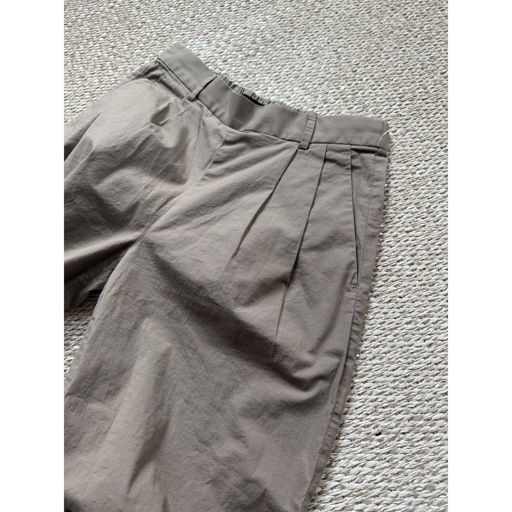 J Crew Women's Cotton Wide Leg Pedal Pusher Pleated Pants Ankle Old Money Preppy